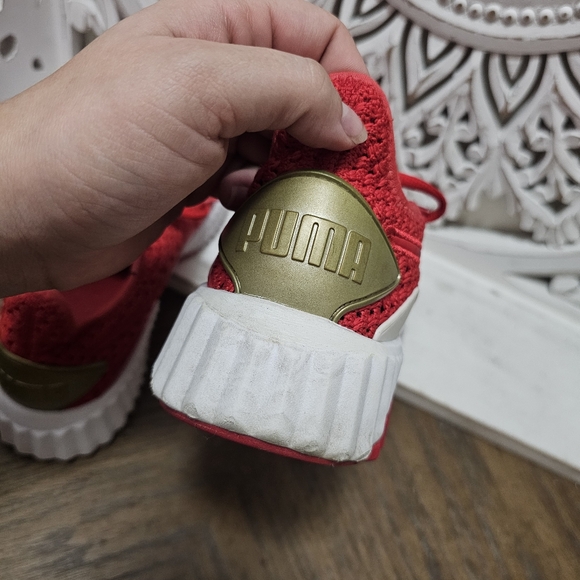 Puma Red Sneakers with Gold Accents womans 6.5 - Picture 9 of 9
